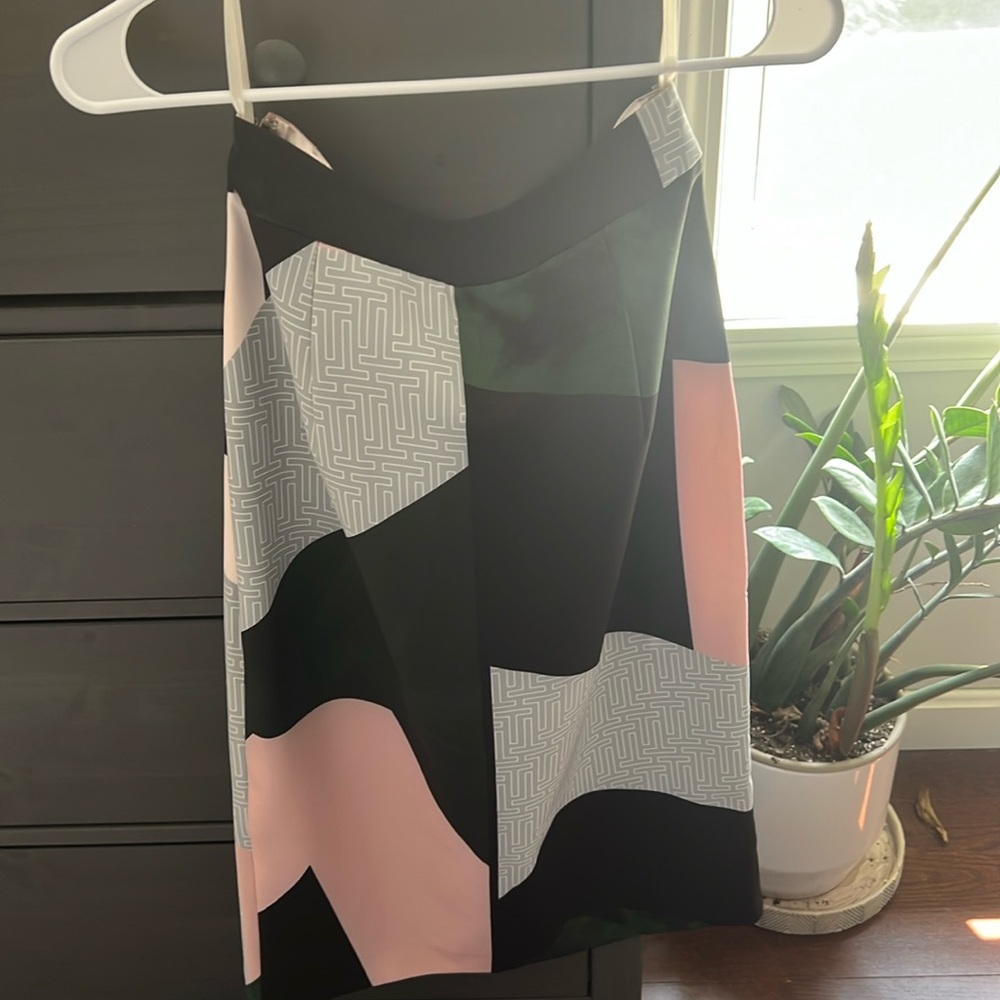 Ted Baker Side Split Skirt Roxane Sapphire Green Pencil Knee Length Size Ted 1